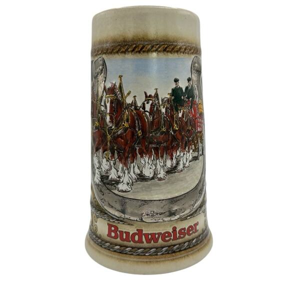 VTG Budweiser Anheuser Busch Beer Stein Staffel Stoneware West Germany - Picture 1 of 7